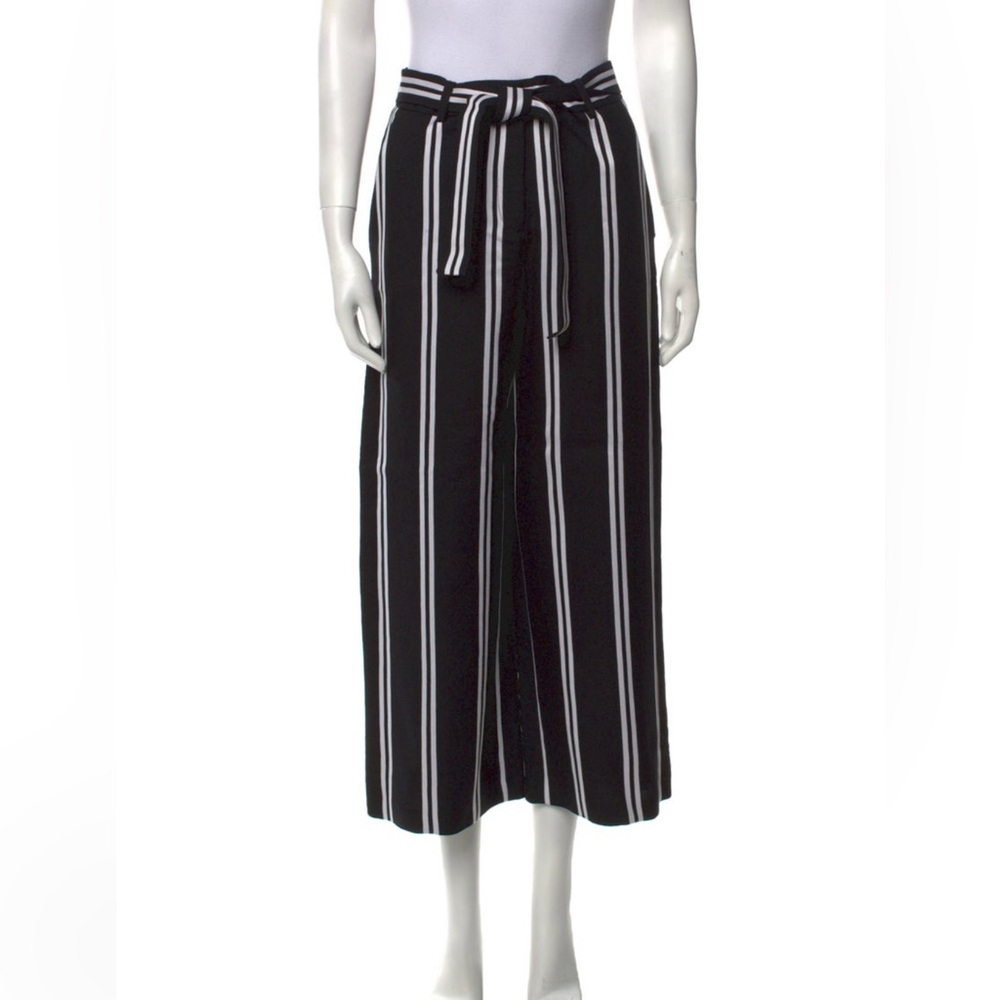 Maje Black and White Striped Trousers